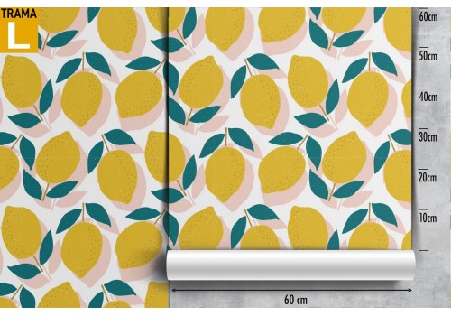Stylized lemons pattern wallpaper. 2