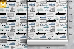 Wallpaper Decorations and Patterns Airplanes Rockets Hot Air Balloons