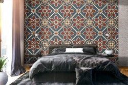Vintage geometric tile wallpaper pattern.