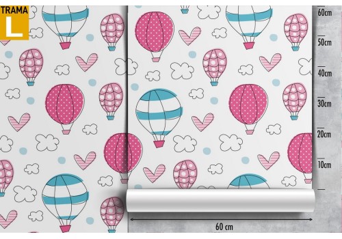 Hot air balloon wallpaper children's decoration. 2