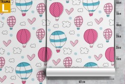 Hot air balloon wallpaper children's decoration.