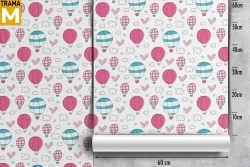 Wallpaper Decorations and Patterns Airplanes Rockets Hot Air Balloons