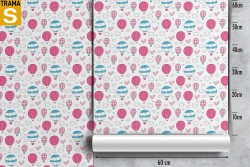 Children's Wallpaper Decorations and Patterns Rockets Airplanes Hot Air Balloons