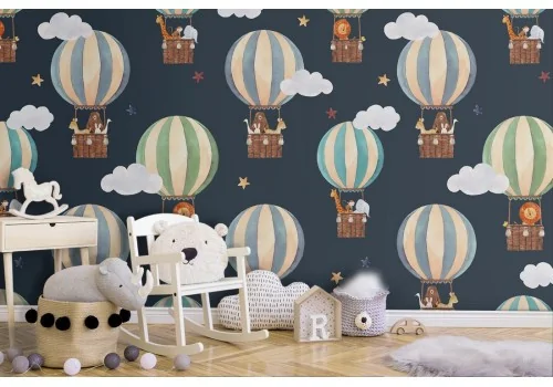 Hot air balloon wallpaper children's decoration.469