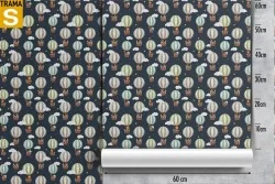 Children's Wallpaper Decorations and Patterns Rockets Airplanes Hot Air Balloons