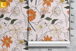 Carta da Parati natura fiori design moderno.