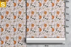 Carta da Parati Design e Stili Flora e Fauna Fiori Moderna Natura Stilizzata