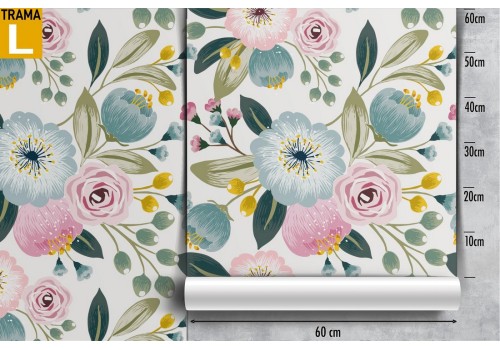 Wallpaper nature pattern white and pink flowers. 2