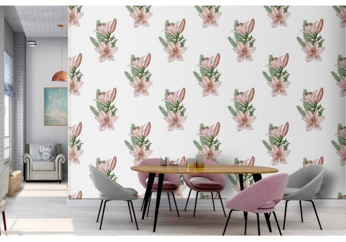 Nature wallpaper pink flowers pattern.