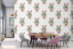 Nature wallpaper pink flowers pattern.