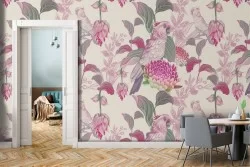 Nature wallpaper pink flowers pattern.