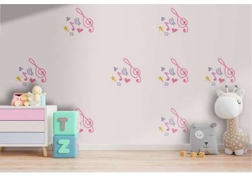 Carta da Parati note musicali decorazione bambini.