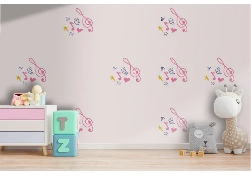 Musical notes wallpaper decoration for children.475