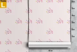 Musical notes wallpaper decoration for children.