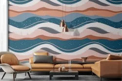 Vintage abstract wave wallpaper.