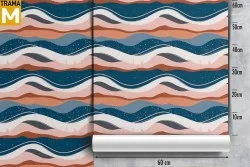 Vintage Stripes and Waves Wallpaper