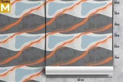 Stylized Stripes and Waves Wallpaper