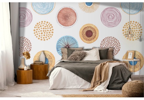 Vintage polka dot wallpaper pattern.