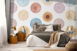 Vintage polka dot wallpaper pattern.