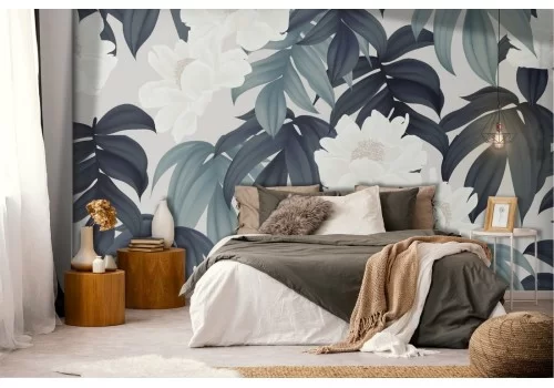 Carta da Parati pattern foglie tropicali.