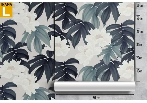 Carta da Parati pattern foglie tropicali. 2