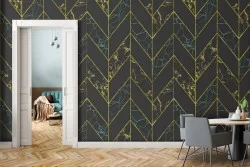 Art Deco geometric pattern wallpaper.