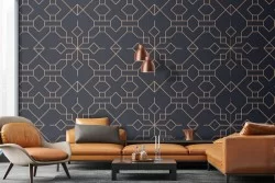 Art Deco geometric pattern wallpaper.