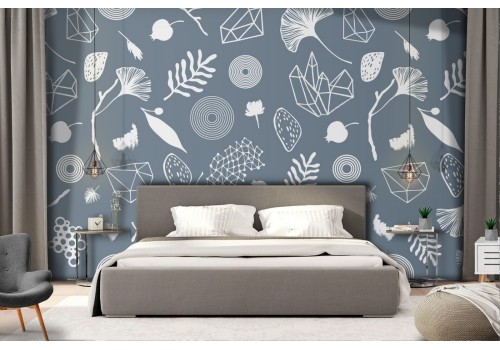 Wallpaper pattern nature stylized leaves.