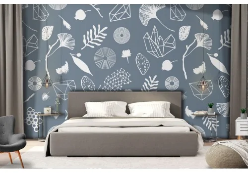 Wallpaper pattern nature stylized leaves.487