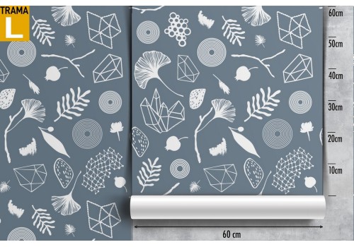 Carta da Parati pattern natura foglie stilizzate. 2