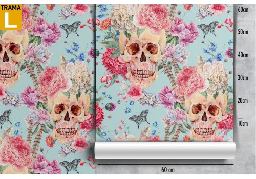 Wallpaper pattern skulls and roses. 2