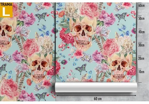 Wallpaper pattern skulls and roses. 2