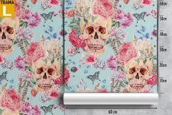 Wallpaper pattern skulls and roses.