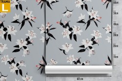 Carta da Parati raffinati fiori bianchi natura pattern.