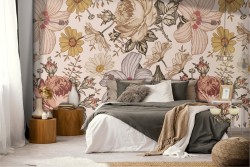 Vintage nature roses wallpaper pattern.