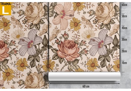 Vintage nature roses wallpaper pattern. 2
