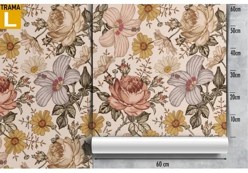 Vintage nature roses wallpaper pattern. 2