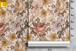 Vintage nature roses wallpaper pattern.