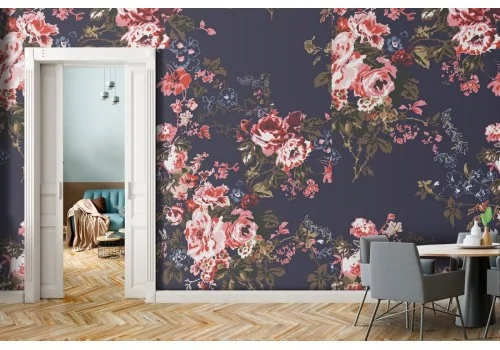 Vintage nature roses wallpaper pattern.492