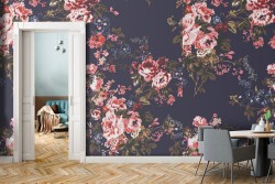 Vintage nature roses wallpaper pattern.