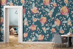 Vintage red roses nature wallpaper.