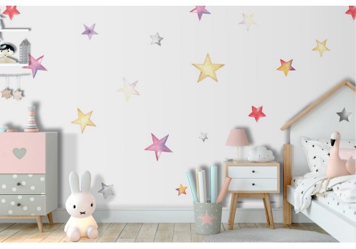 Polka dot stars wallpaper children's decoration.