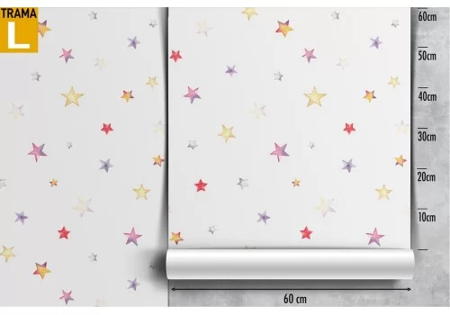 Carta da Parati stelle a pois decorazione bambini. 2