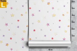 Polka dot stars wallpaper children's decoration.