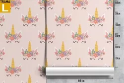Carta da Parati unicorni decorazione fantasy bambini.