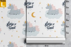 Carta da Parati unicorni fantasy decorazione bambini.