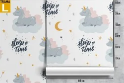 Unicorn fantasy wallpaper decoration for children.