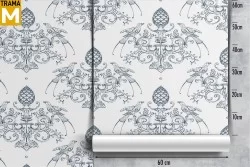 Carta da parati decori damasco vintage pattern e adesivi murali