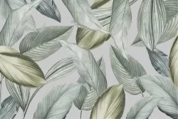 Green leaves nature wallpaper modern design and wall stickers