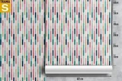 Multicolored striped wallpaper decoration and wall stickers